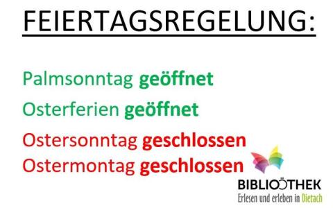 Feiertagsregelung Ostern